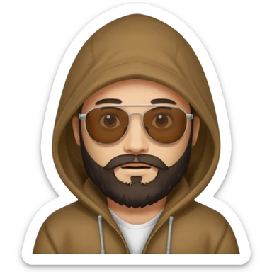 hooded people with beared with sunglass sticker