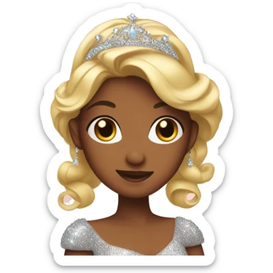 princess with sparkly dress sticker