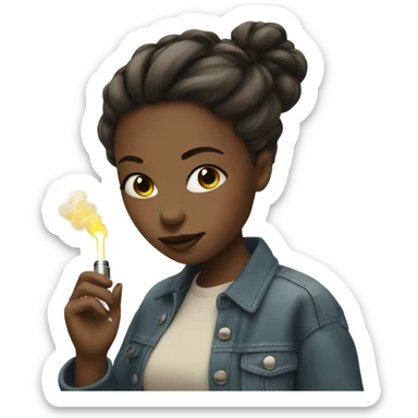 Girl with vape sticker