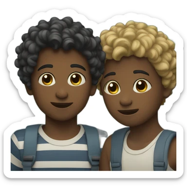 two boys by the ocean sticker