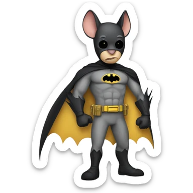 Batman if he was a rat sticker