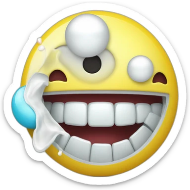 Emoji jaune faisant une Bulle de Chewing-gum sticker