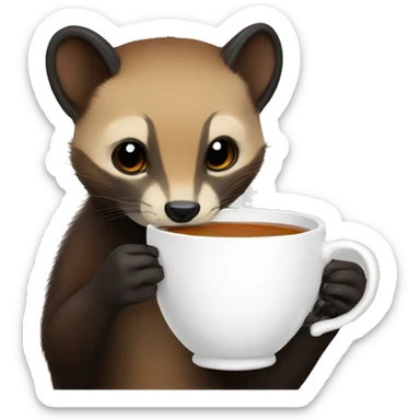 marten drinks tea sticker