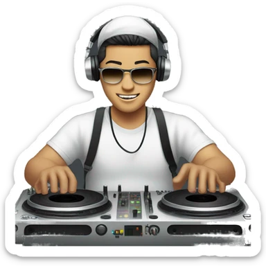 asain guy djing with soju sticker