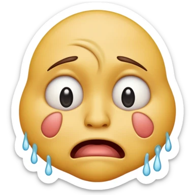 Ugly sob emoji with snot sticker