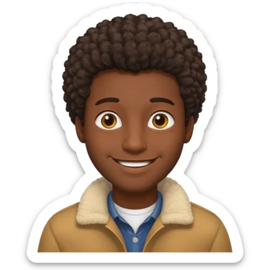 coily hair mens image sticker