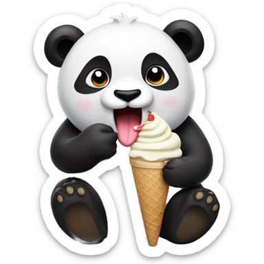 Panda eating ice cream sticker