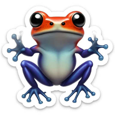 Poison dart frog giving hang loose hand sticker