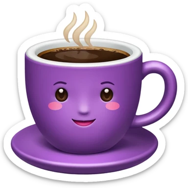 Create minimalist emoji in the style of Coffee Lover — a coffee shop and roastery brand.
Style: cozy, warm.
Colors — purple-pink range.
☕️ cup of coffee sticker