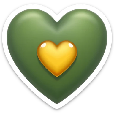 A heart with a golden hazel color in the middle and the sides are greenish gray and the rest of the heart color is green sticker