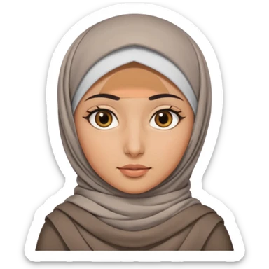 arab GIRL with hijab half body to belt, big bread sticker