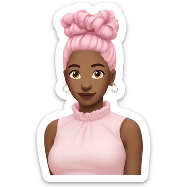 Pastel pink hair scrunchie sticker