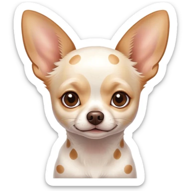 White Chihuahua with brown spots sticker