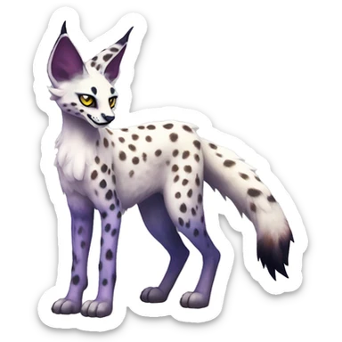 Epic Edgy Colorful ethereal eldritch Sergal-Serval-Fionbri sticker