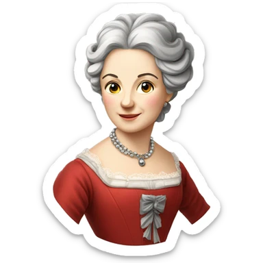 ￼ 18th century Italian aristocratic lady with grey hair and red dress sticker