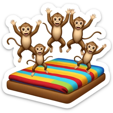 Cinco monitos salta en la cama uno se cayó se golpeó la cabeza mamá llamo al doctor ye le doctor dijo no más monos saita em la cama sticker