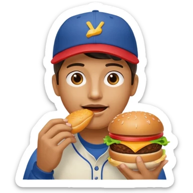 comiendo hamburguesa sticker