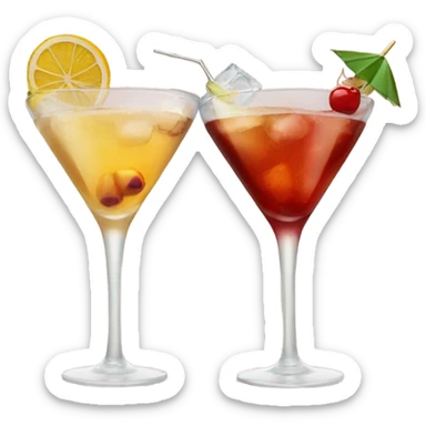 Two cocktails clinking sticker