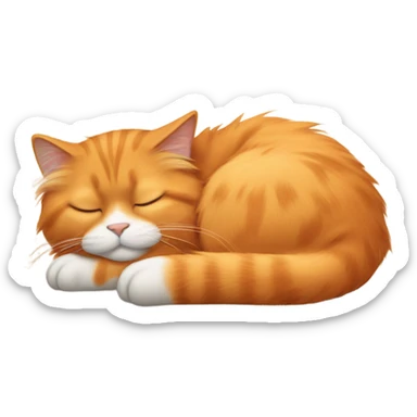 Sleeping orange cat sticker