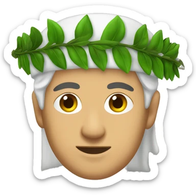 Dante Alighieri with a green laurel wreath on his head sticker