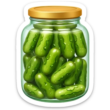 glass jar with pickles inside sticker