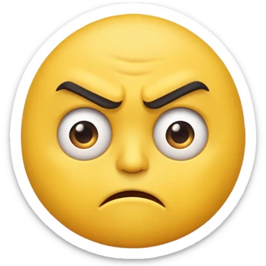 angry emoji with a confused look sticker