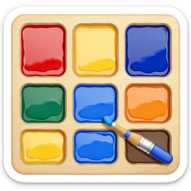 artist color palette with paint dabs sticker