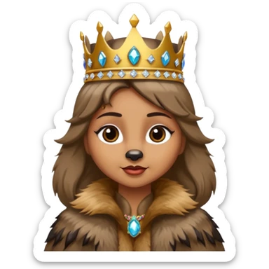 queen racoon with jewelled crown  sticker