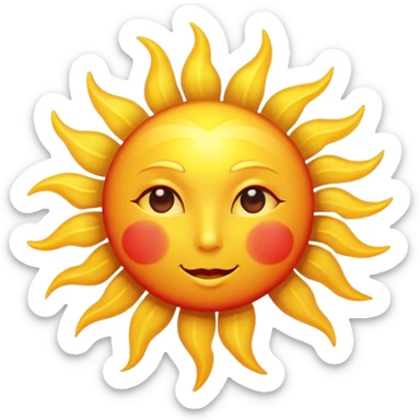 Heart-shaped sun closeup sticker