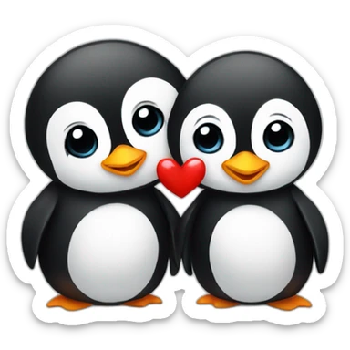 Penguin love sticker