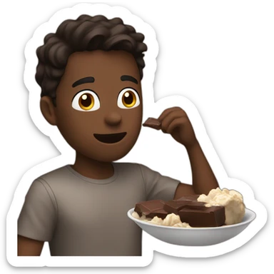 Brad pit eating chocolate sticker