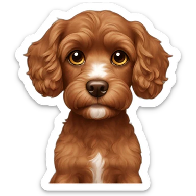 All brown Cavoodle with short hair sticker