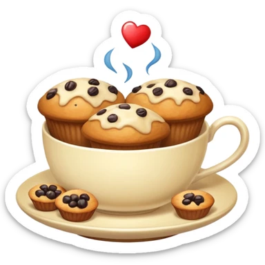 Tea Cup with Muffins sticker