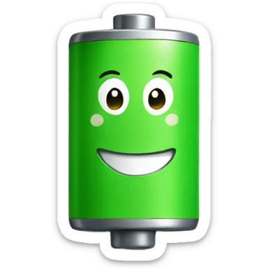 Smiling Green battery  sticker