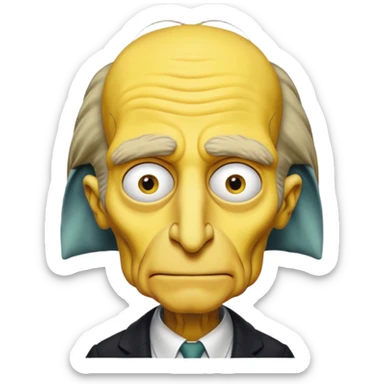 Mr. Burns, simpson, yellow skin tone, very very very long nose. complete yellow sticker