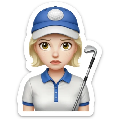 women golfer sick sticker