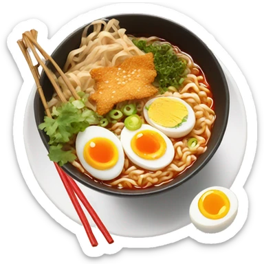 spicy ramen with soft boiled egg sticker