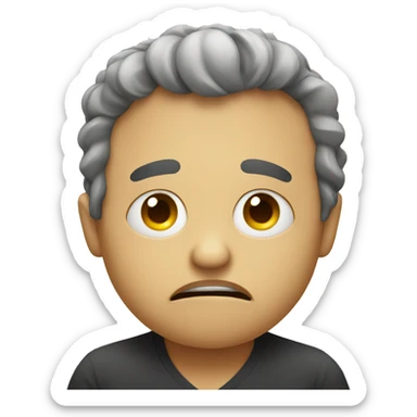 Emoji looking disappointed and frustrated while also feeling disgusted  sticker