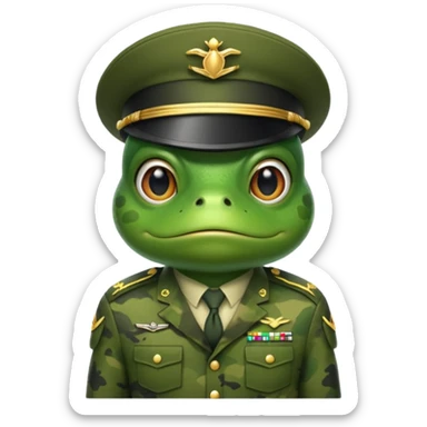 frog soldier thousand yard stare sticker