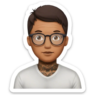 Branden Condy hyper realistic tatted up with glasses sticker