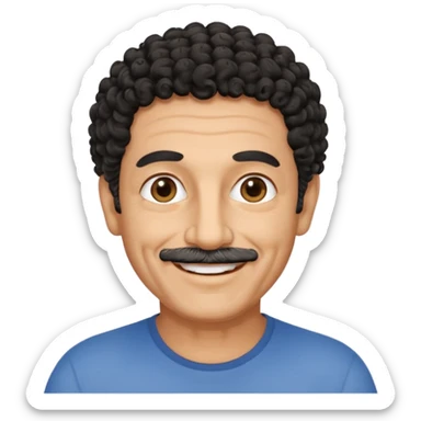 60 year old Greek man with short black curly hair sticker