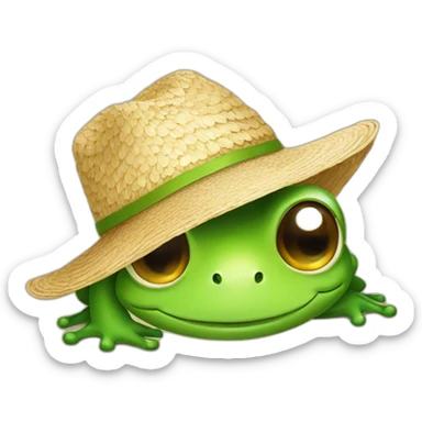 Cute Frog straw hat sticker