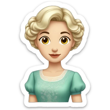 Beautiful russian girl with middle hair wearing middle dress sticker