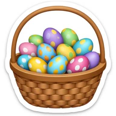 basket full of easter eggs sticker