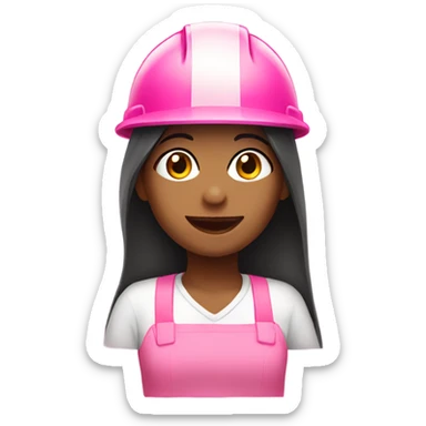 Girl with pink hard hat sticker