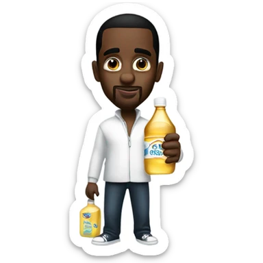 p diddy holding baby oil sticker