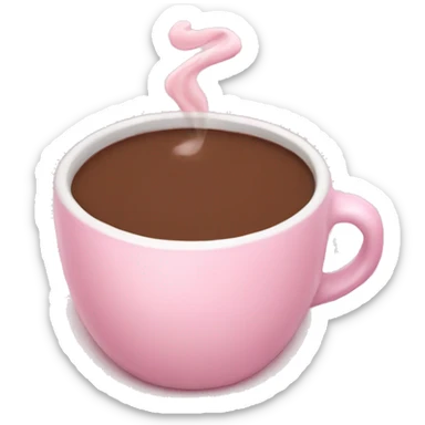 Aesthetic light pink hot chocolate sticker