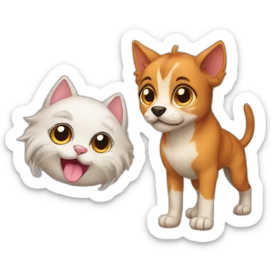 Chimera of dog and cat sticker