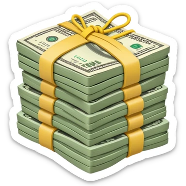 cash in rubber bands sticker