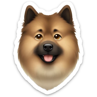 Eurasier Brown and light brown standing up his nose and face is dark brown spotted.  sticker